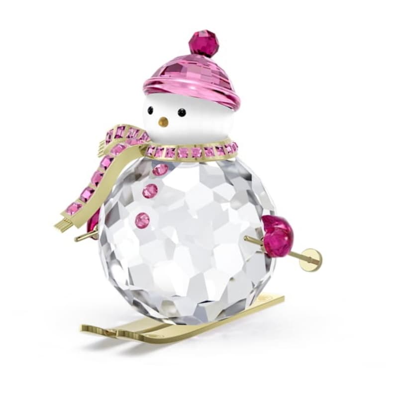 Swarovski 5687121 swarovski fashion piece - holiday cheers snowman pink nuovo in scatola originale
