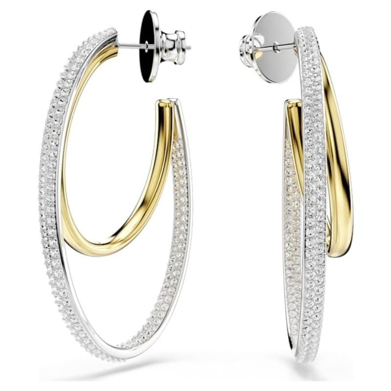 Swarovski 5702400 swarovski fashion piece - hyperbola orecchino a buco cre/mix nuovo in scatola originale