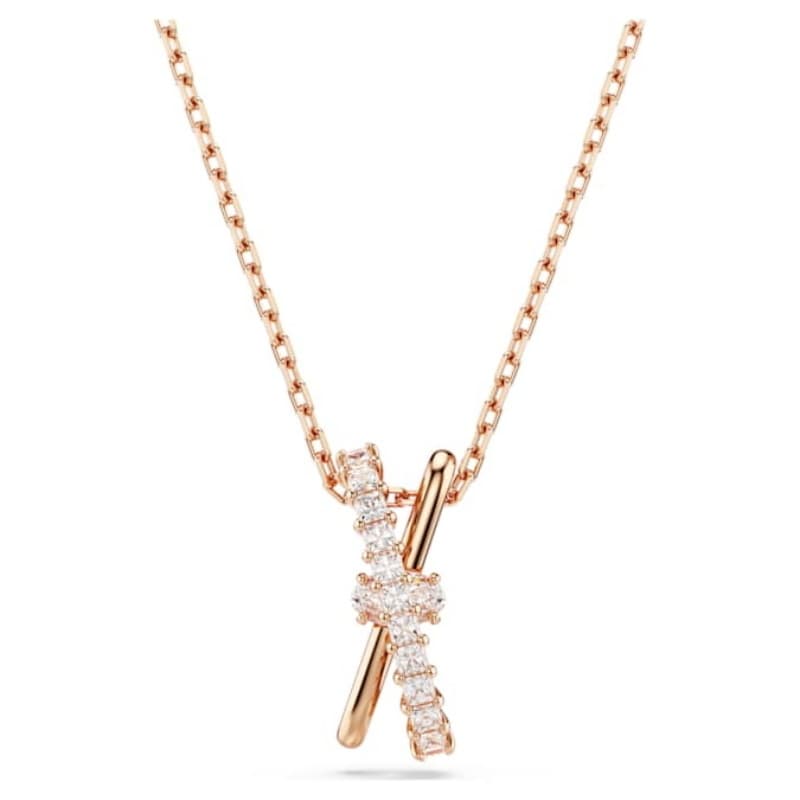 Swarovski 5689788 collana / set swarovski - pend 2 band white/ros nuovo in scatola originale
