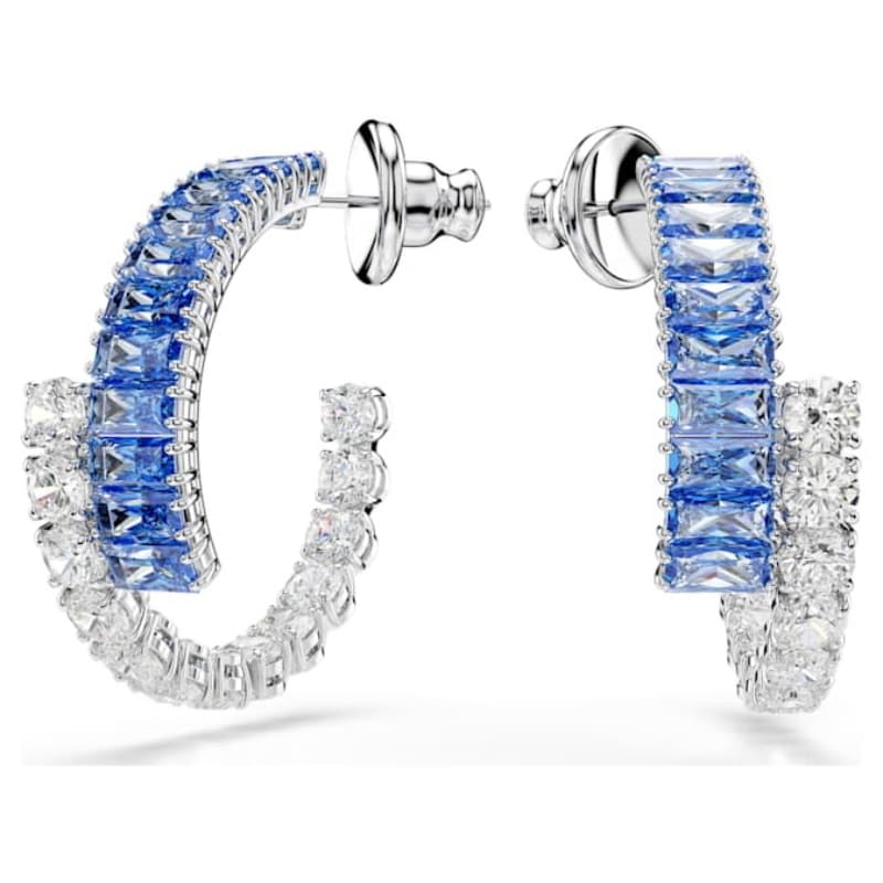 Swarovski 5722459 swarovski fashion piece - matrix orecchino a buco (#2) blu/rhs nuovo in scatola originale