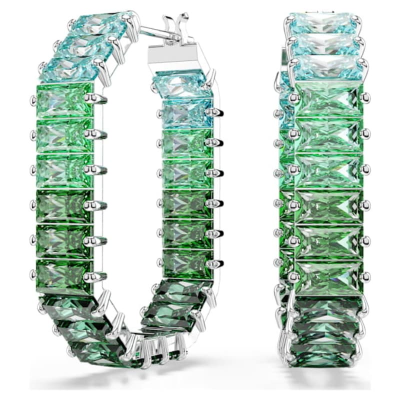 Swarovski 5705787 swarovski fashion piece - matrix orecchino a buco gre/rhs nuovo in scatola originale