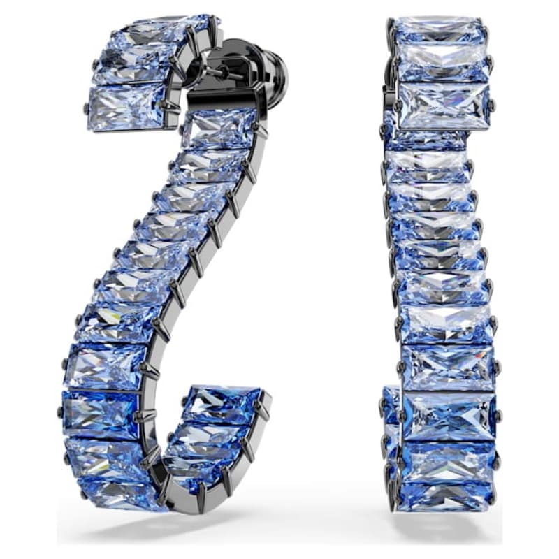 Swarovski 5705780 swarovski fashion piece - matrix orecchino a buco s blu/bru nuovo in scatola originale