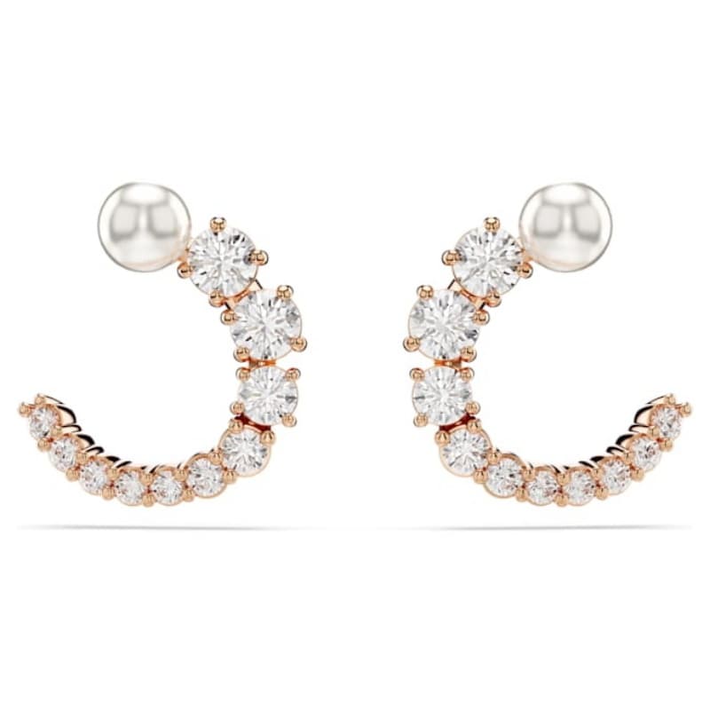 Swarovski 5692264 swarovski fashion piece - matrix orecchino a buco stud white/ros nuovo in scatola originale