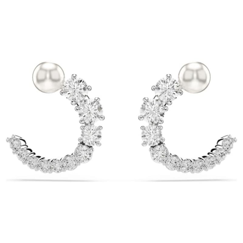 Swarovski 5692260 swarovski fashion piece - matrix pe stud circle white/rhs nuovo in scatola originale
