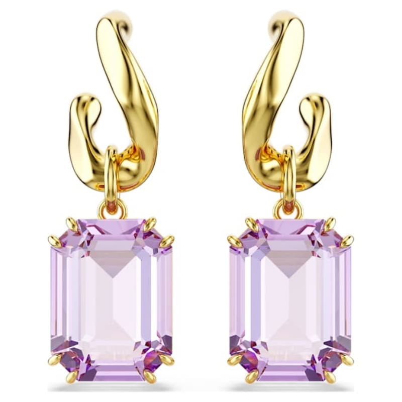 Swarovski 5694784 swarovski fashion piece - millenia orecchino a buco stud viol/gos nuovo in scatola originale