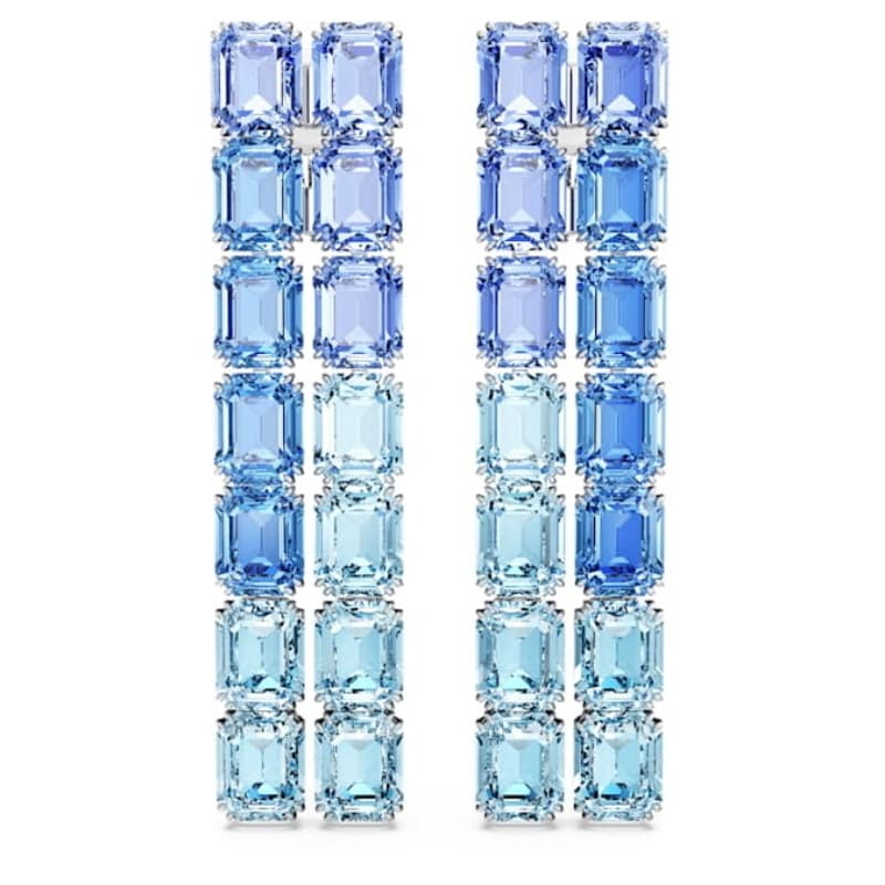 Swarovski 5696517 swarovski fashion piece - millenia orecchino a clip l blu/rhs nuovo in scatola originale