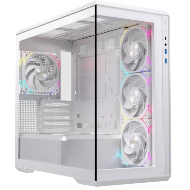 Einarex case microatx gaming z800rgbwh matx rgb bk gaming 4 x rgb fans