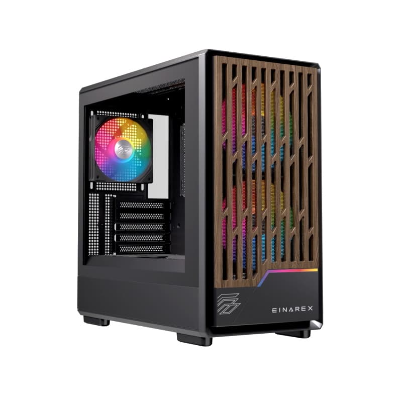 Einarex case microatx gaming pm400rgbbk microatx/itx black 3 x rgb fans