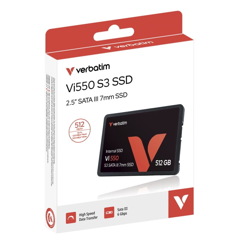 Ssd-solid state disk 2.5 512gb sata3 verbatim vi550 s3 read:520mb/s write:500mb/s (49352)