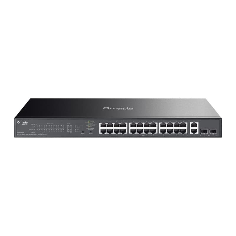 Switch tp-link omada es228gp 24p poe+ gigabit 10/100/1000mbps rj45+2p gigabit no poe+2p sfp budget 250w easy managed switch