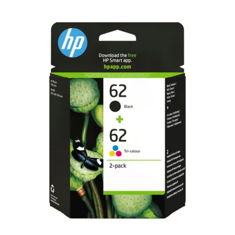 Hp cart. ink tricomia/nero, 62 combo