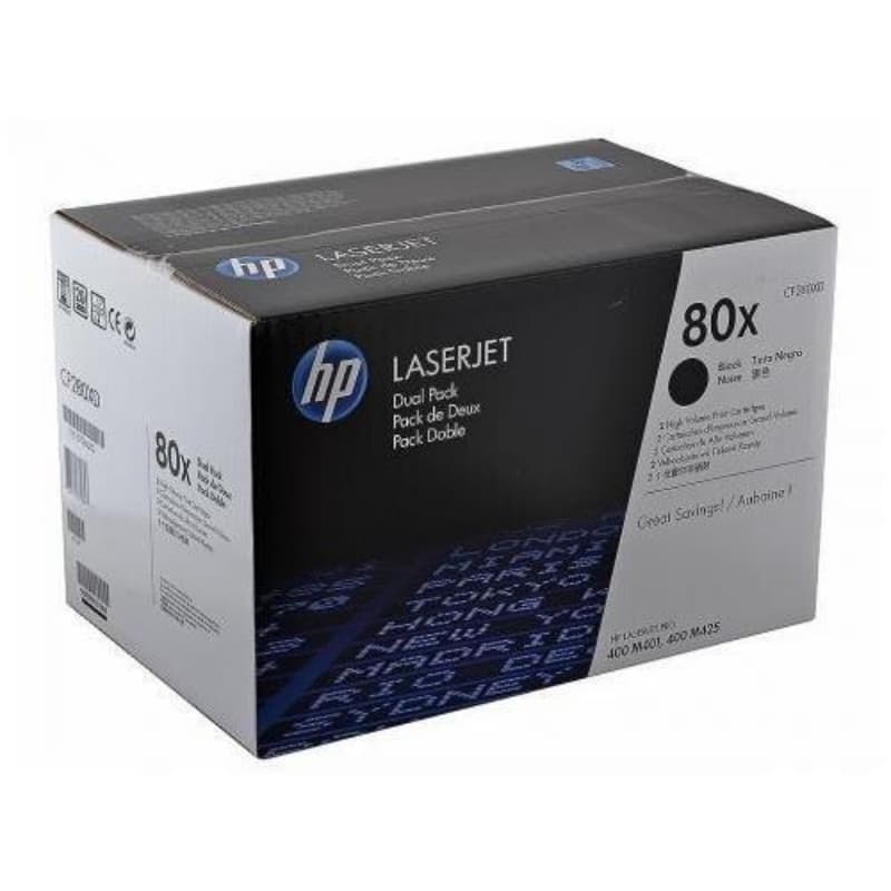 Hp toner nero 80x conf. 2 pezzi