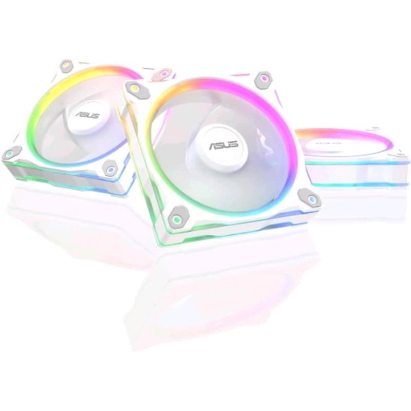 Asus prime mr120 argb reverse ventola per case da 120 mm spessore telaio 28 cm 20 led argb compatibili con aura sync per illuminazione da entrambi i lati 23 db di rumore bianco conf 3 pz.