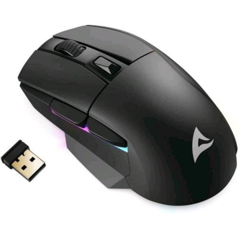 Sharkoon skiller sgm50w mouse ottico gaming senza fili rgb rf wireless + usb-a pulsante pbt 6.400 dpi nero