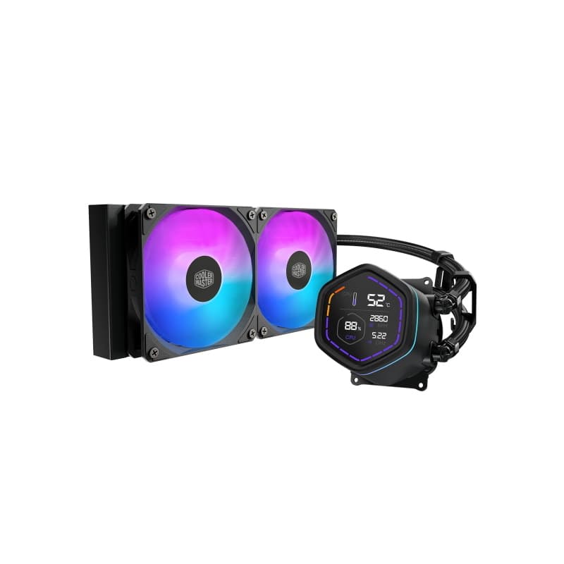 Cooler master dissipatore a liquido ml core nex digital 240 black argb ventole 2x 120mm display led