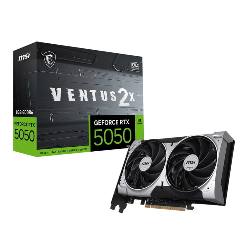 Msi vga geforce rtx 5050, rtx 5050 8g ventus 2x oc, 8gb gddr6, hdmi/dp*3, atx, dual fan, oc