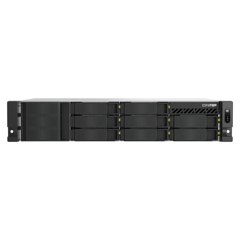Nas rack 2u qnap ts-h1065eu-rp-8gÂ 8hd 2.5/3.5 2x e1.s o 2x m.2 pcie ram 8gb 2x 2.5gbe intel 4core 2x350w