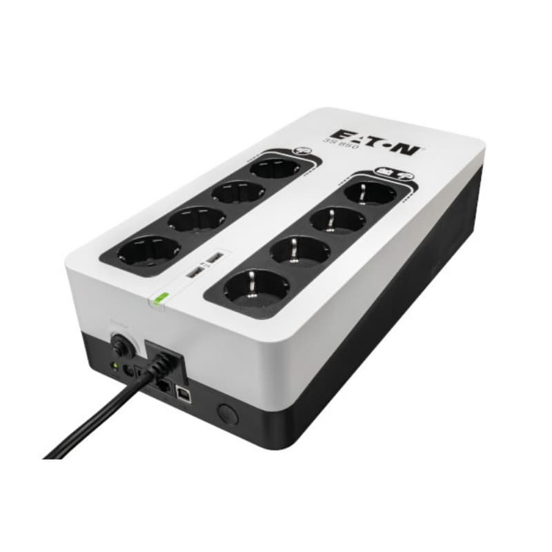 Eaton 3s gen2 ups din, 850 va 510w ingr: schuko usc: (4) schuko (4) schuko solo surge com usb tower