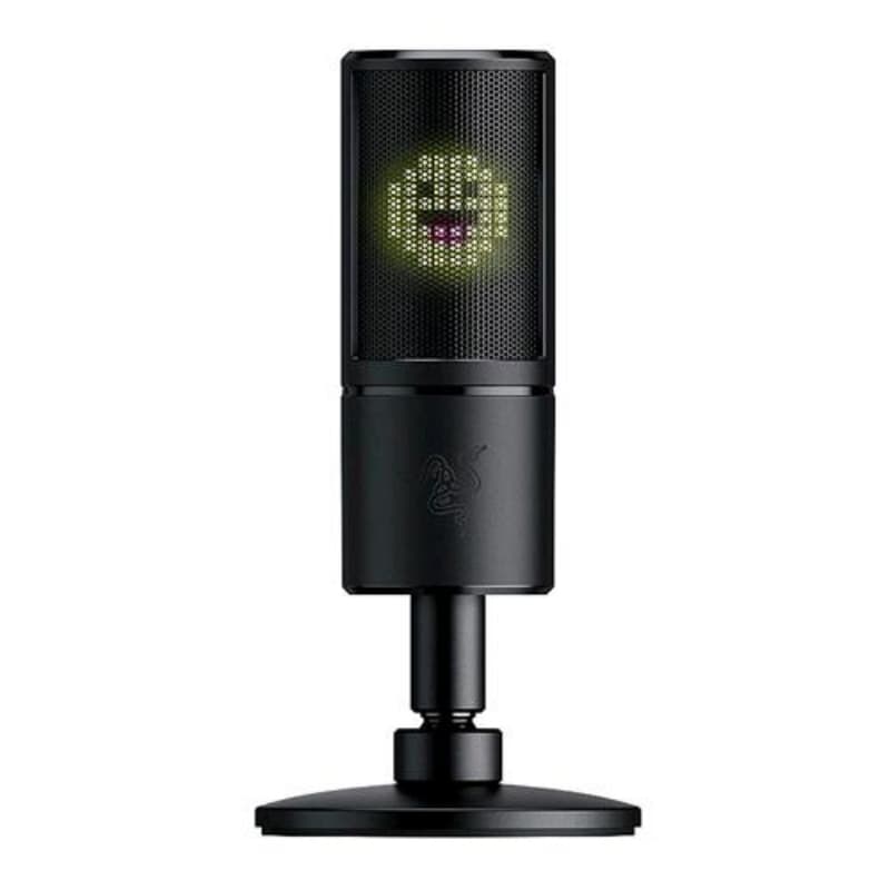 Razer seiren emote microfono a condensatore usb per lo streaming con ammortizzatore di shock integrato super modello di registrazione e razer chroma led matrix nero