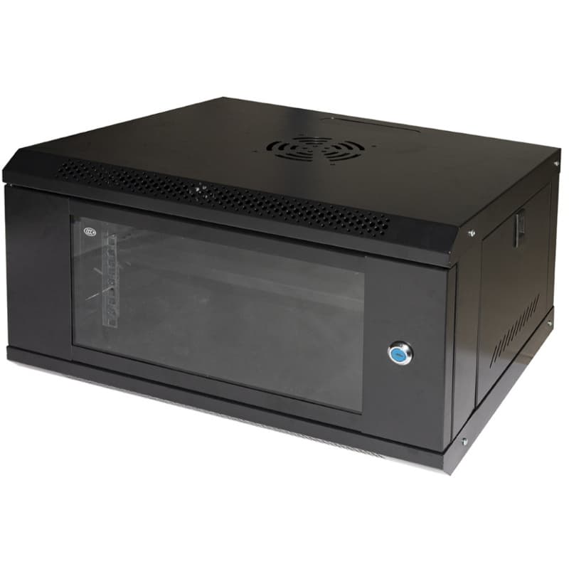 Armadio rack 19 6u link serie light colore nero con porta vetro (axpxl) mm 300x400x530 ripiano incluso - lk1906unl