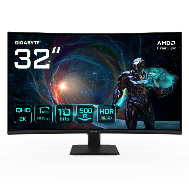Gigabyte gs32qca monitor curvo 31,5 va 180hz qhd 1ms 2*hdmi/displayport