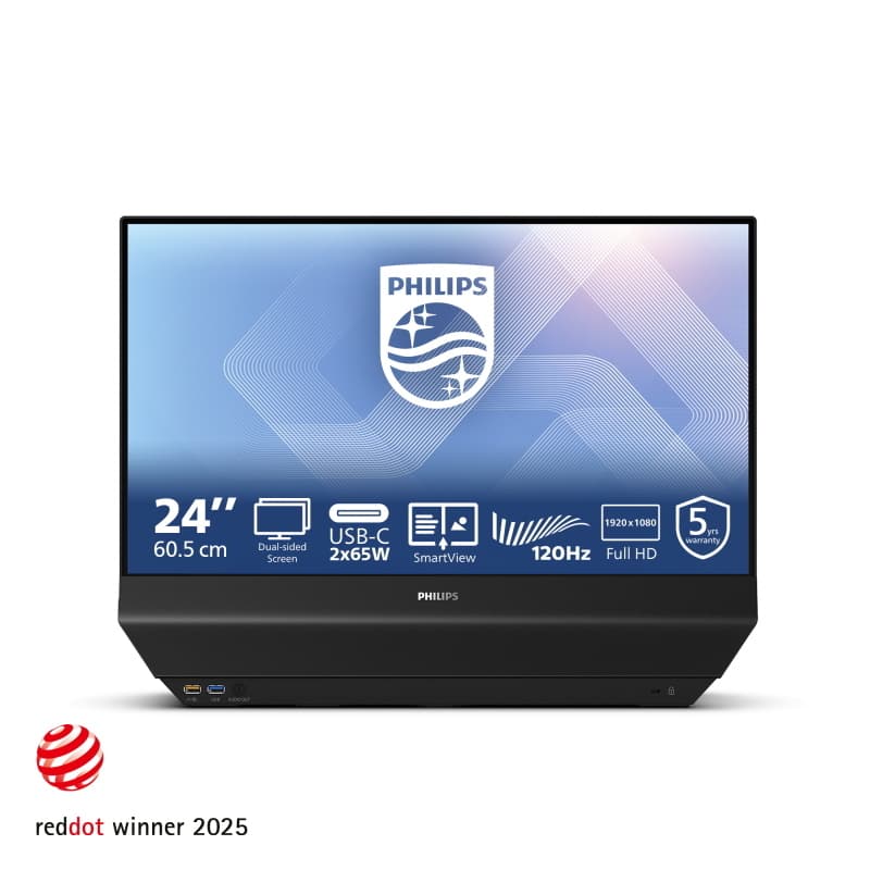 Philips doppio monitor 23,8 led ips fhd 16:9 4ms 120hz, 2xhdmi, 2x usb-c, multimediale
