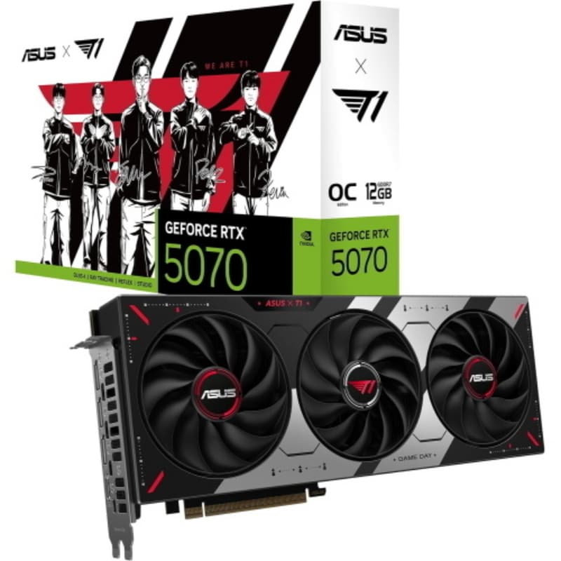 Asus t1 geforce rtx 5070 gamin goc edition 12gb gddr7 dlss4 pcie 5.0 triple fan 1 x hdmi 3 x displayport