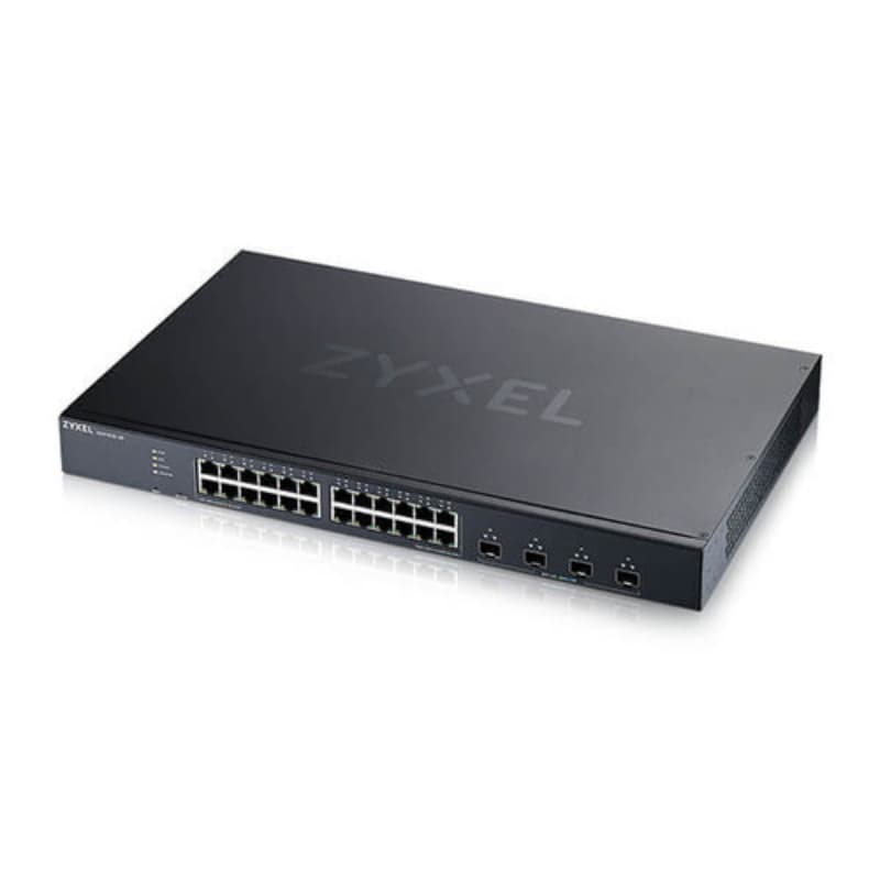 Zyxel switch web managed layer 3 lite, 24 porte gigabit + 4 porte 10gbe sfp+ - ipv6, vlan, qos, igmp