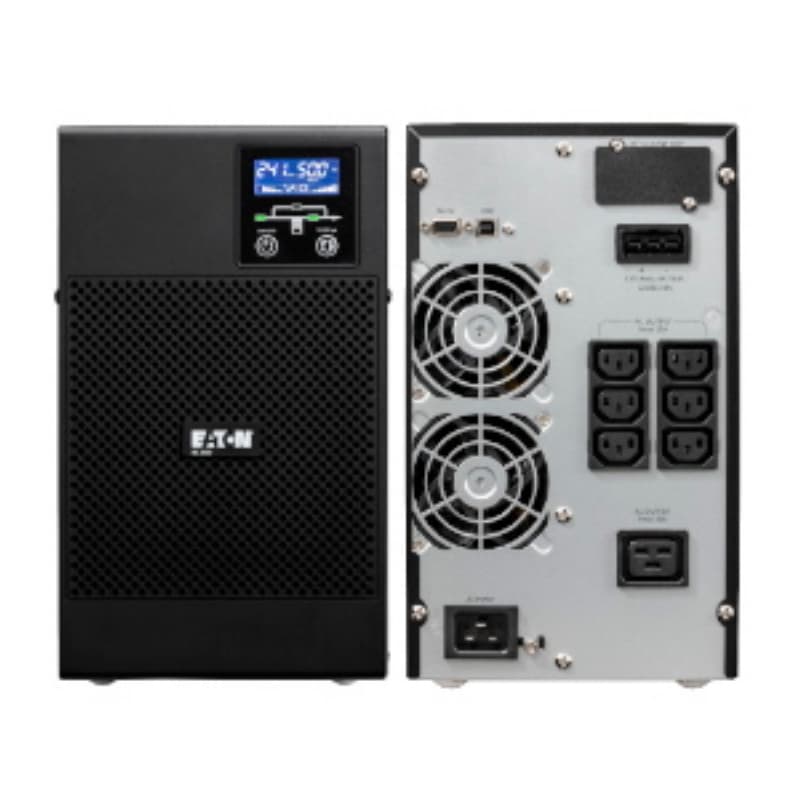 Eaton 9e ups, 3000 va, 2400w, ingresso: c20, uscite: (6) c13 (1) c19, tower 00w autonomia 7 min.