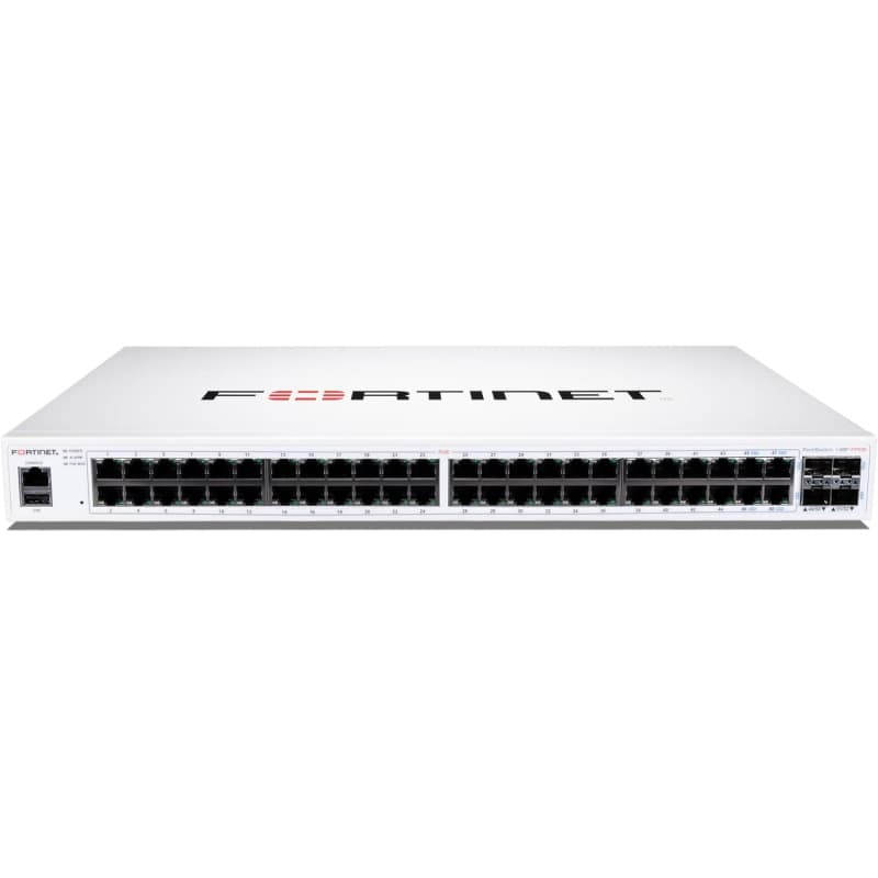 Fortiswitch-148f-fpoe switch l2+ man. con 48 p. ge + 4 p. sfp+ power budget fino a 740w