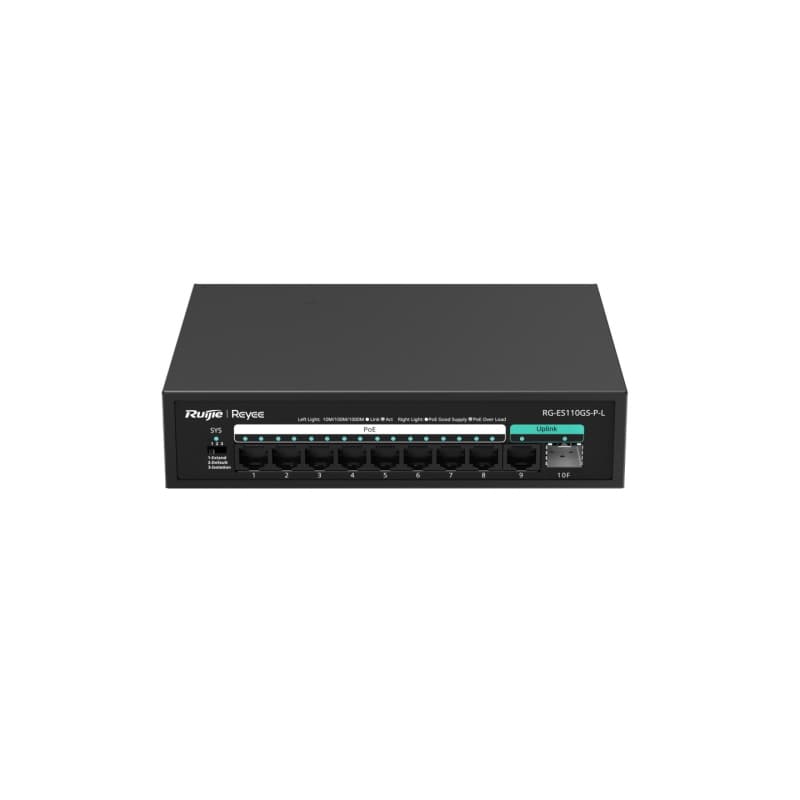 Reyee switch poe non gestito 10 porte gigabit 10/100/1000 mbps