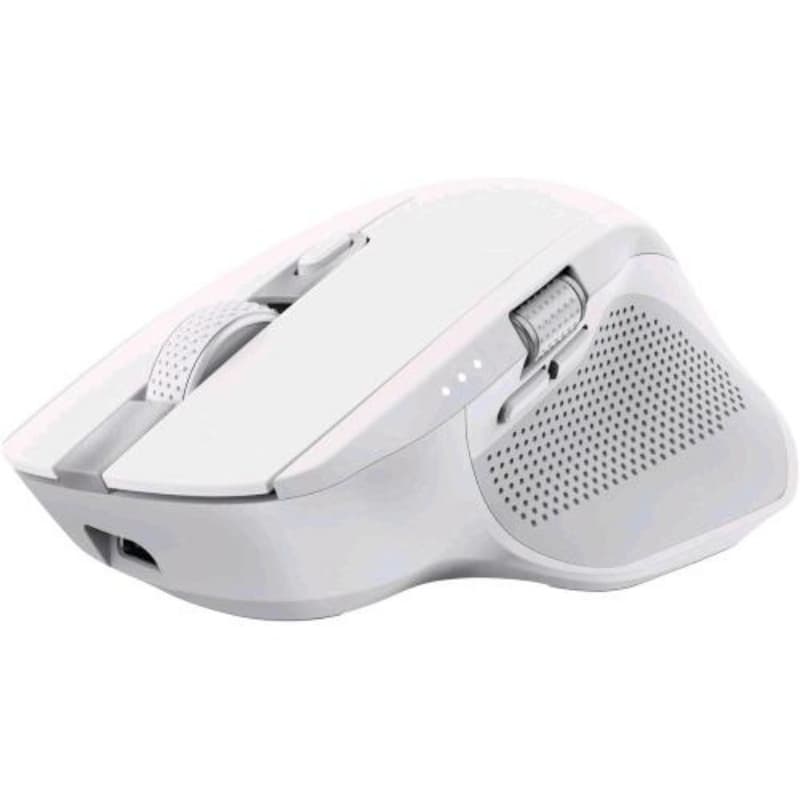 Trust ozaa+ mouse wireless bluetooth + rf 2.4ghz mouse ottico silenzioso multi-dispositivo rotellina laterale ricaricabile bianco