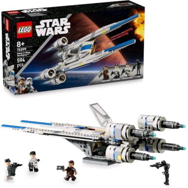 Lego star wars u wing starfighter ribelle astronave da costruire con funzione swing wing con 3 minifigure e 1 droide k 2so