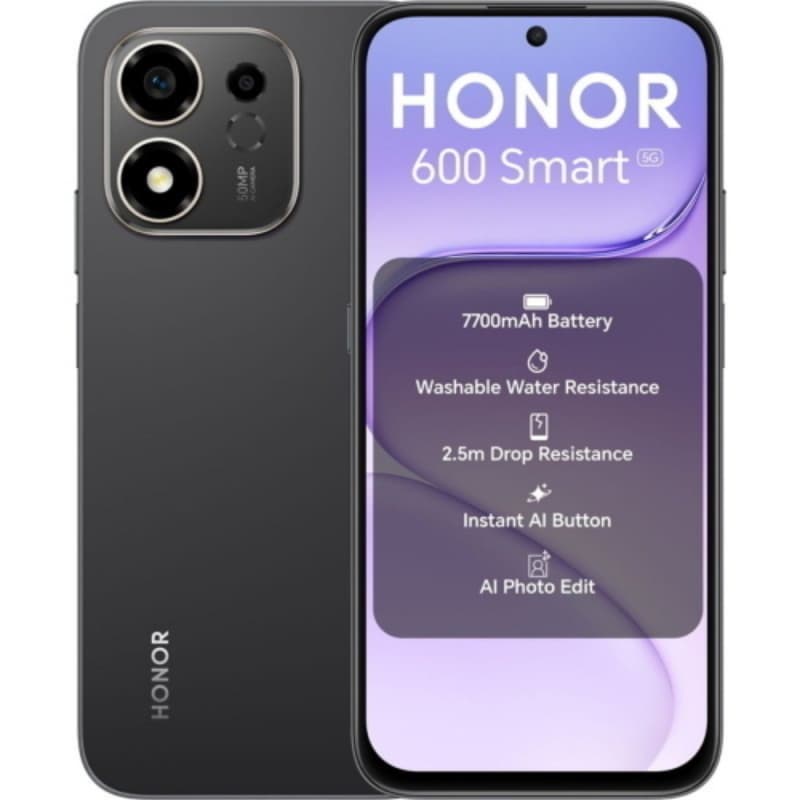 Honor 600 smart 5g dual sim 6.87 octa core 128gb ram 4gb 5g tim velvet black
