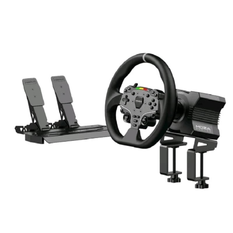 Moza racing r5 bundle kit volante + pedaliera per pc trasmissione diretta da 5.5 nm di coppia