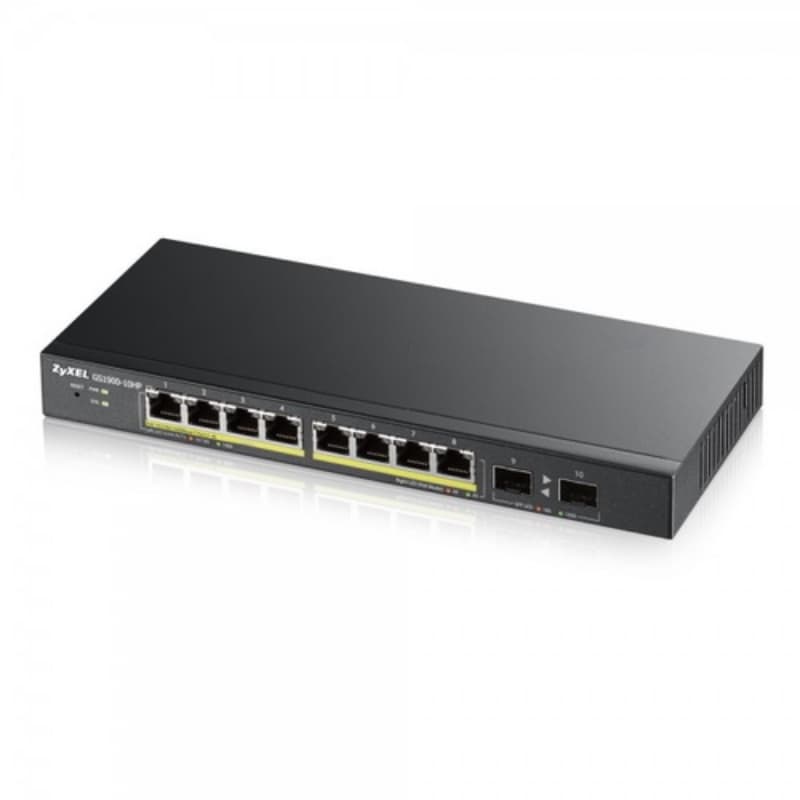 Zyxel switch managed 8 porte gigabit poe (fino a 70w), ipv6, vlan, design senza ventole, desktop