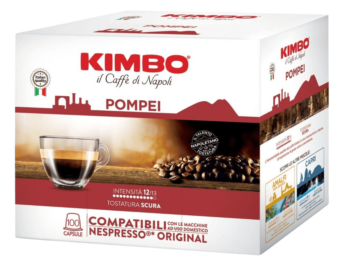 CAFFÈ KIMBO POMPEI - Box 100 CAPSULE COMPATIBILI NESPRESSO da 5.4g