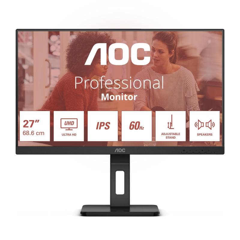 AOC MONITOR 27" LED IPS 4K UHD 16:9 4MS 350 CDM, PIVOT, DP/HDMI, MULTIMEDIALE