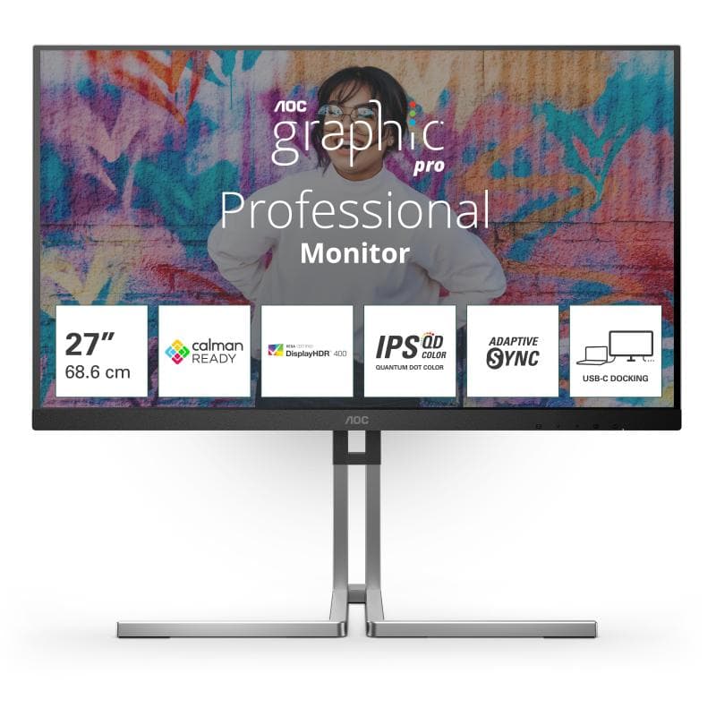 AOC MONITOR 27" IPS 16:9 4MS 420 CDM, USB-C, PIVOT, DP/HDMI