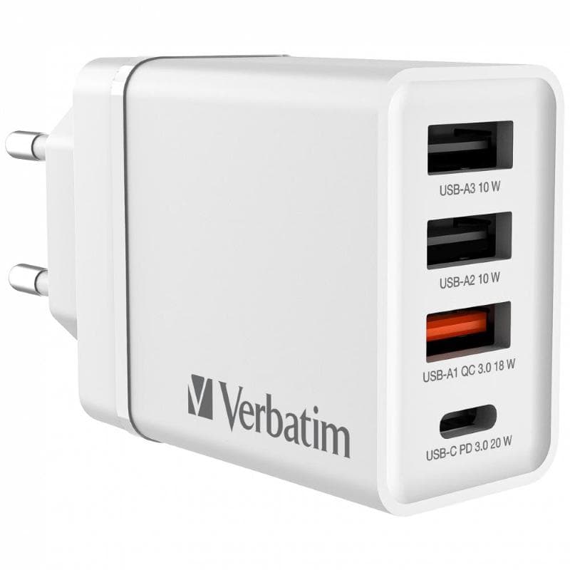 CHR-30EU2 USB Charger 30W with 1 x USB-C� PD 20 W / 1 x USB-A QC 3.0 / 2 x USB-A 10W White (EU)