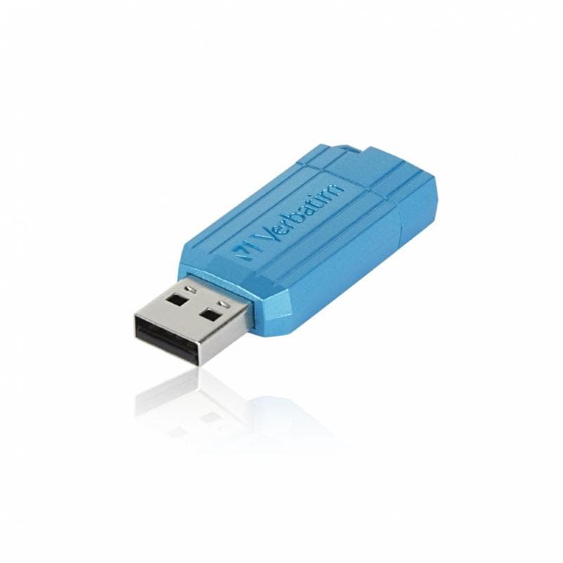 PEN DRIVE 128GB VERBATIM USB 2.0 PinStripe CARIBBEAN BLUE