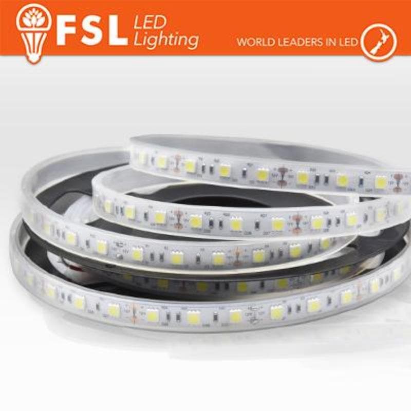 SMD5050 Striscia LED 5m IP65 5050 24V - 12W/m 60led/m 3000K