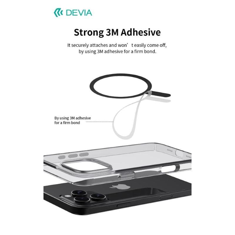 Devia Adesivi Magnetici universali per magsafe su cover 2pz Bianco e Nero