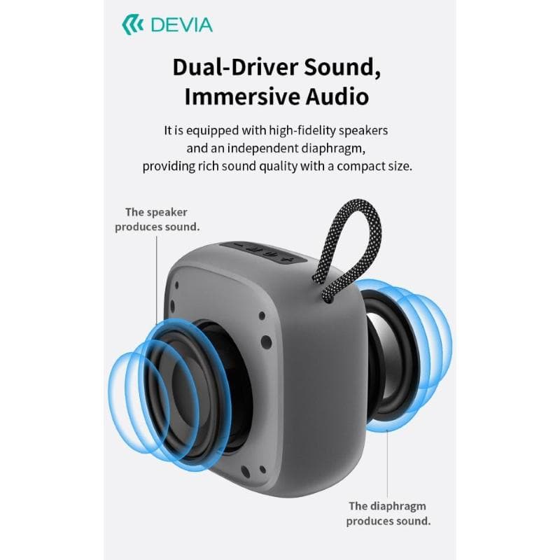Devia Altoparlante Bluetooth V5,3 Lite2 5 Watt EM501 Blu