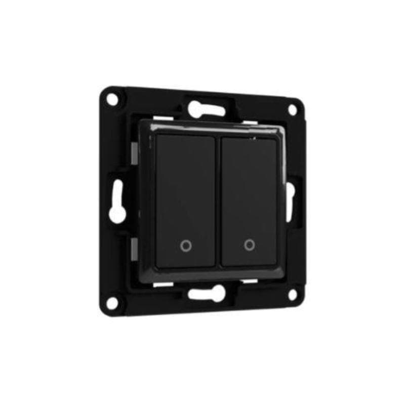Shelly Wall Switch 2 - Pulsanti filari da parete 2 tasti nero con supp rel�