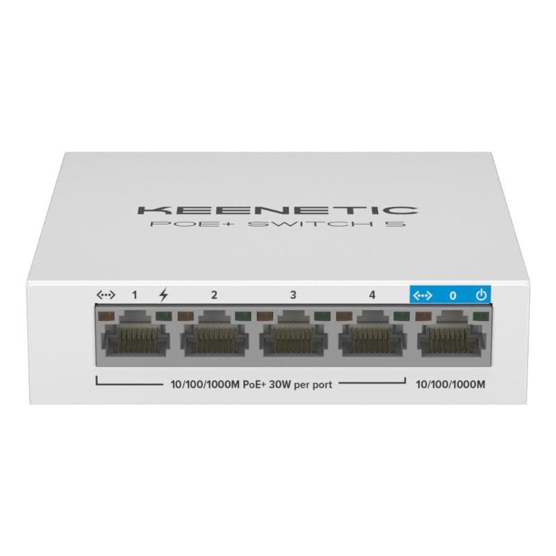 KEENETIC POE+ SWITCH 5 (KN-4610), SWITCH 1 PORTA 1GBPS + 4 PORTE 1 GBPS POE+, POTENZA MASSIMA EROGAB
