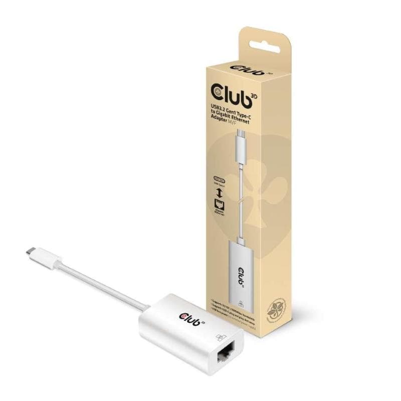 CLUB3D USB TYPE C 3.1 GEN 1 GEN 1 MALE TO 1GB ETHERNET FEMALE ACTIVE ADAPTER