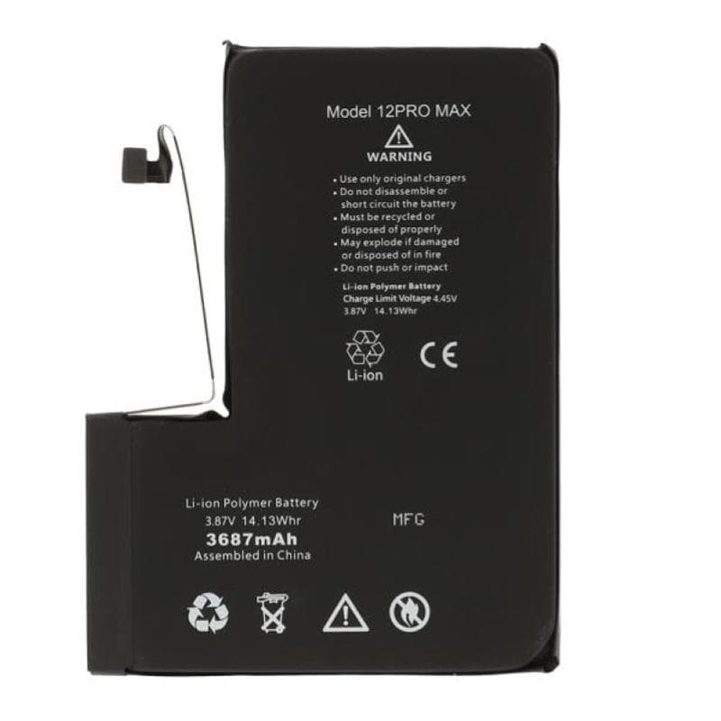 Apple IP 12 Pro Max Batteria Diagnostica 3687 mAh Nero S+