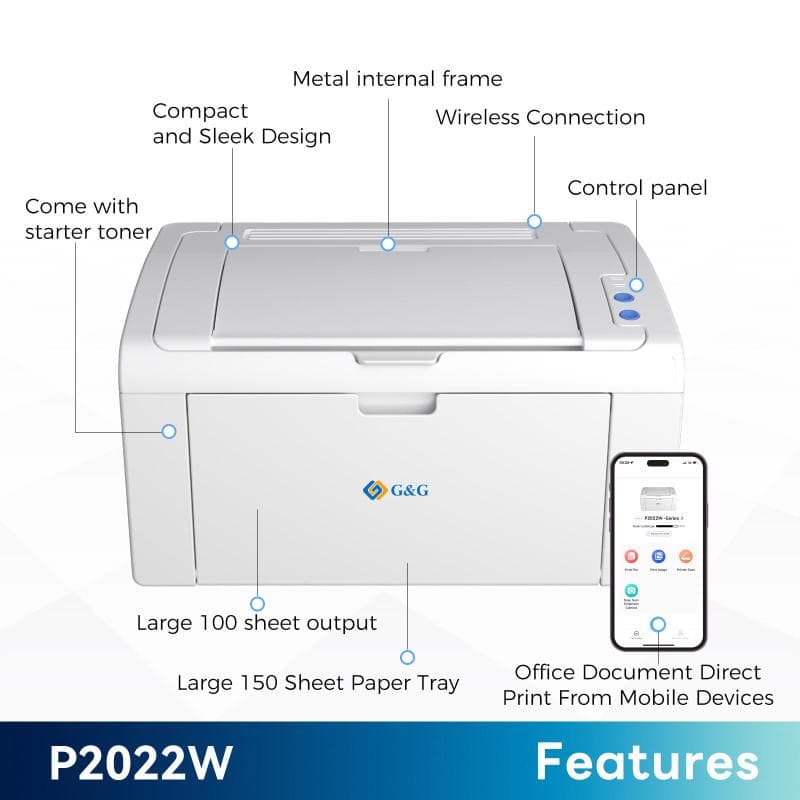 G&G STAMPANTE P2022W A4 22ppm Wi-Fi