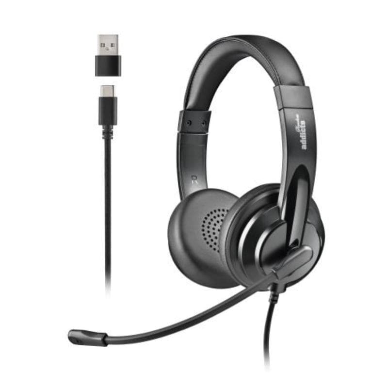 NGS CUFFIE STEREO USB-C CON CONTROLLO DEL VOLUME E ADATTATORE USB